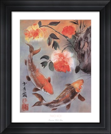 Framed Two Koi Print