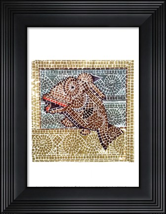 Framed Mosaic Fish I Print