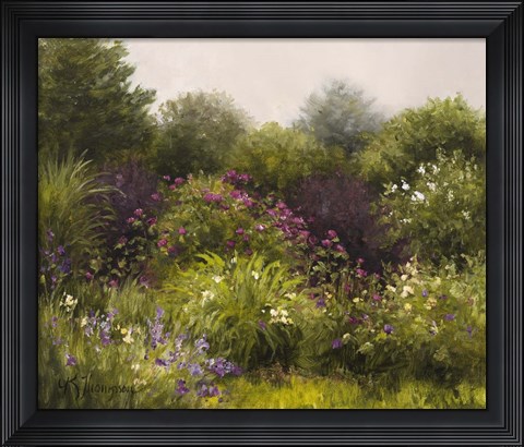 Framed Garden in the Mist Print