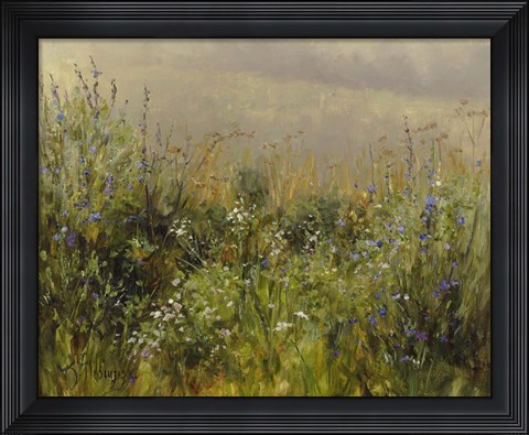 Framed Wildflowers in the Mist Print