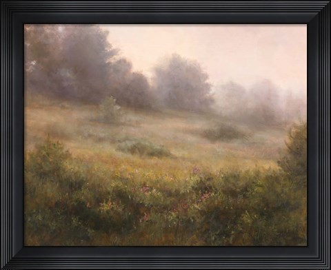Framed Meadow In Mist Print