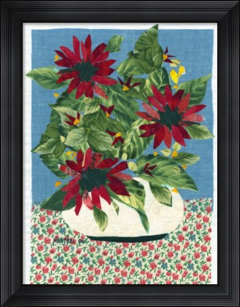 Framed Red Flowers Print