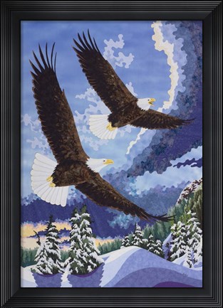 Framed Soaring Over Cloth Mountain Print