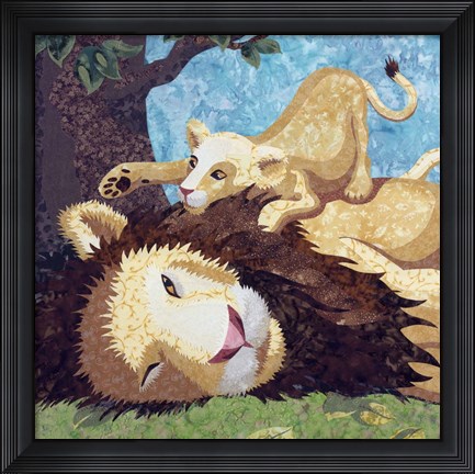 Framed Afternoon Nap With Cub Print