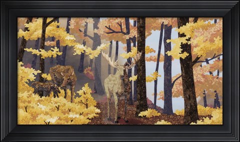 Framed Family of Moose Print