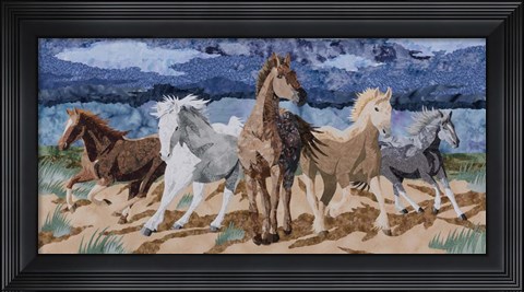Framed Stampeding Horses Print