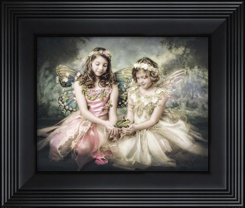 Framed Frog and Princesses Print