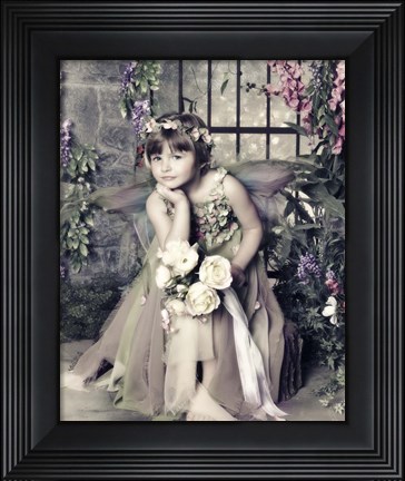 Framed Fairy in Garden Print