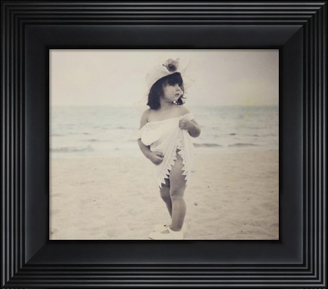 Framed Victorian Beach Baby Print