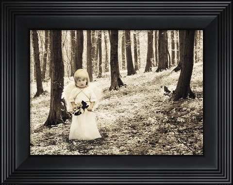 Framed Angel in the Forest Print