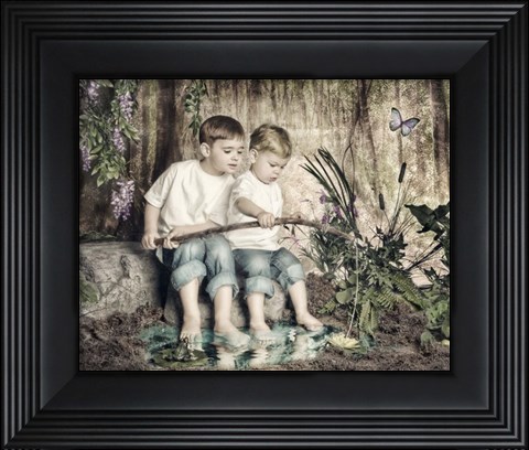 Framed Fishing Pond Print