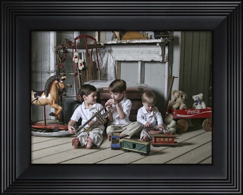 Framed Boys in Attic Print
