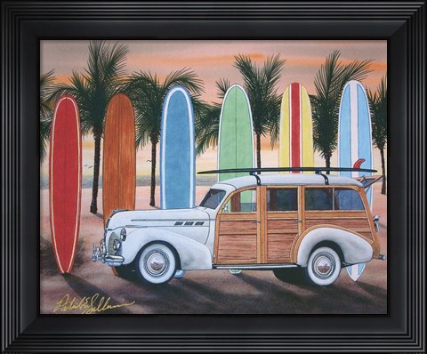 Framed Sunset Woody Print