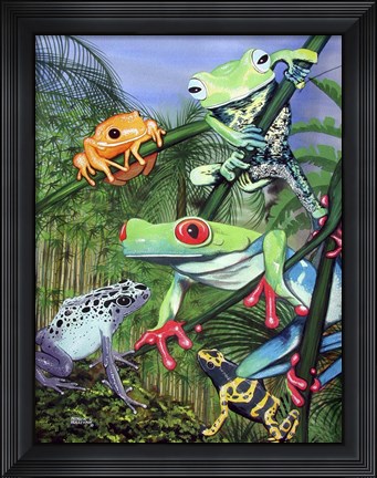 Framed Tree Frogs Print