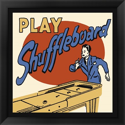 Framed Play Shuffleboard Print