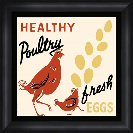 Framed Healthy Poultry-Fresh Eggs Print