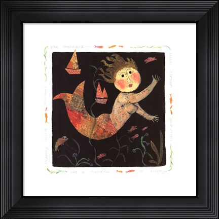 Framed Mermaid Slips Through Your Fingers Print