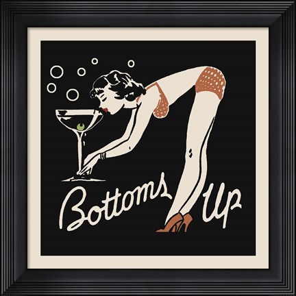 Framed Bottoms Up Print