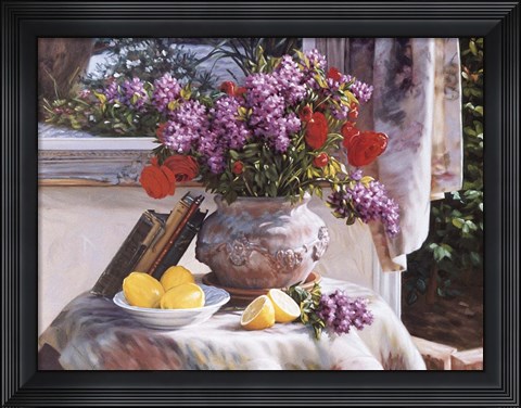 Framed Lilacs And Lemons Print