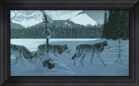 Framed Moon Lit Lake Print