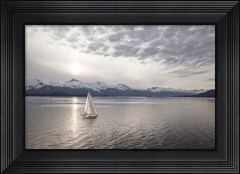 Framed Sailing at Sunset, Alaska 09 Print