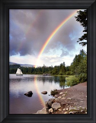 Framed Sailing Under Rainbows, Oregon 97 Print