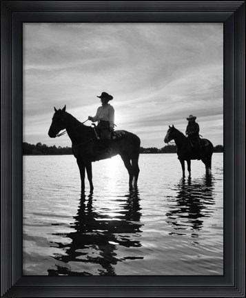 Framed Riding At Sunset, Rothbury, Michigan 03 Print