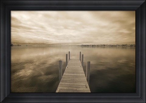 Framed Dock at Crooked Lake, Conway, Michigan 09 Print