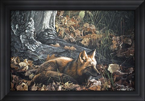 Framed Autumn Leaves- Red Fox Print