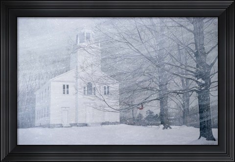 Framed Winter  Church Yard Print