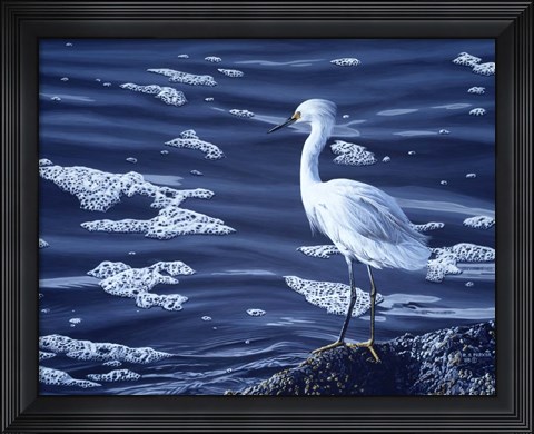 Framed Snowy Egret Print