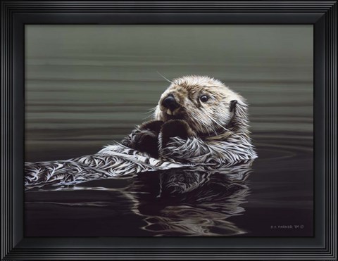 Framed Just Resting - Sea Otter Print