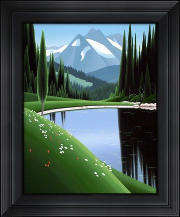 Framed Apine Pond Print