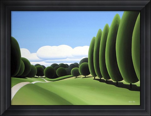 Framed Poplars Print