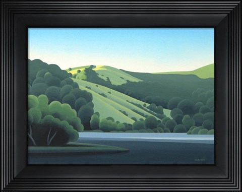 Framed Morning On The Reservoir Print