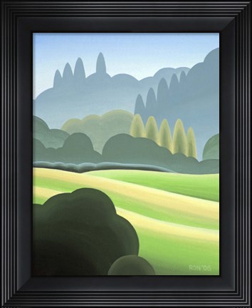 Framed Autumn Poplars Print