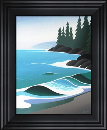 Framed Waves On The Sand Print