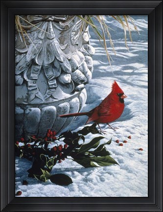 Framed Winter Holly Print