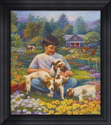 Framed Friends on the Farm Print