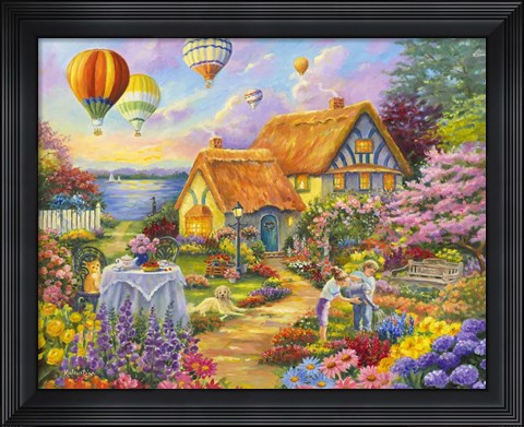 Framed Spring In Grandmas Garden Print