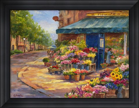 Framed Fleuriste Flower Market Paris Print