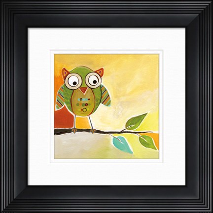 Framed Owl Festival Square I Print
