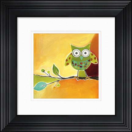 Framed Owl Festival Square II Print