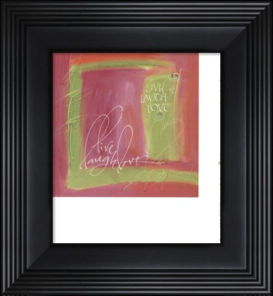 Framed Live Laugh Love Pink Print