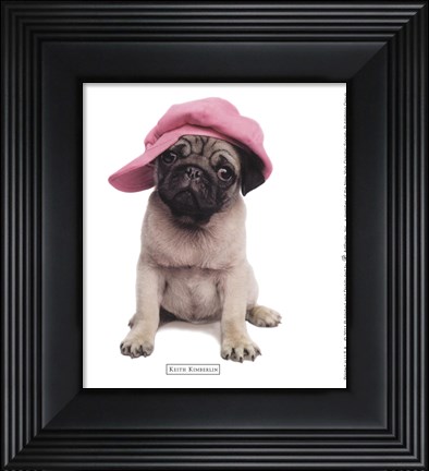 Framed Pug Hat Print