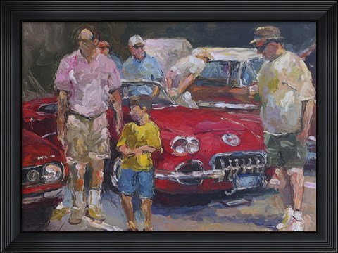 Framed Red Vette Print