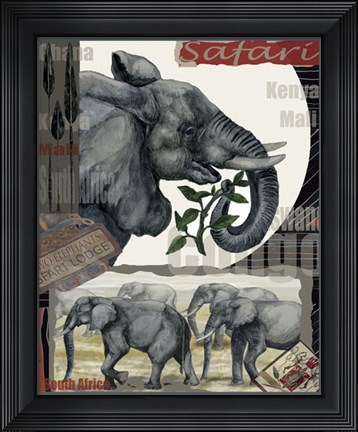 Framed Elephant Safari Print