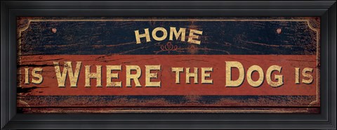 Framed Vintage Signs - Where The Dog Is Print