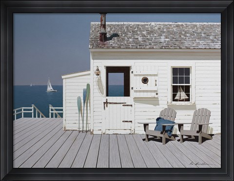 Framed Dock House Print
