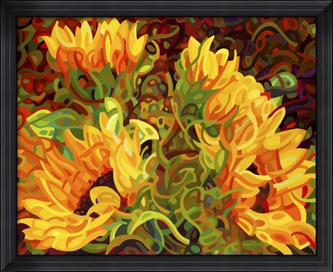Framed Four Sunflowers Print